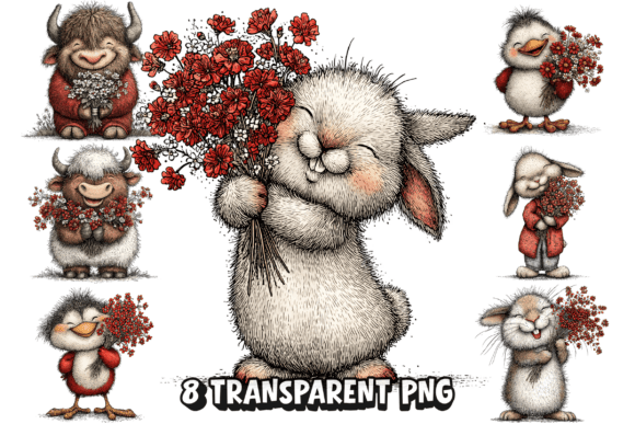 Download 8 Bunny Flowers PNG Clipart Cute Easter - Premium Resources
