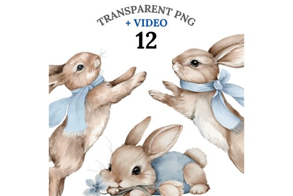 Download 12 Boho Bunny Clipart - Premium Bundle